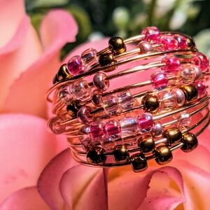 Wire and Glass Bead Ring